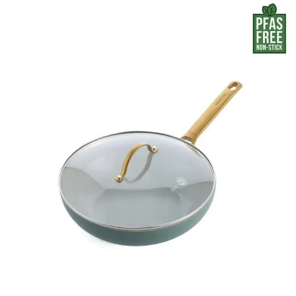 GreenPan Padova Smokey Blue PFAS Free Covered Wok 28cm/3.7L  Woks