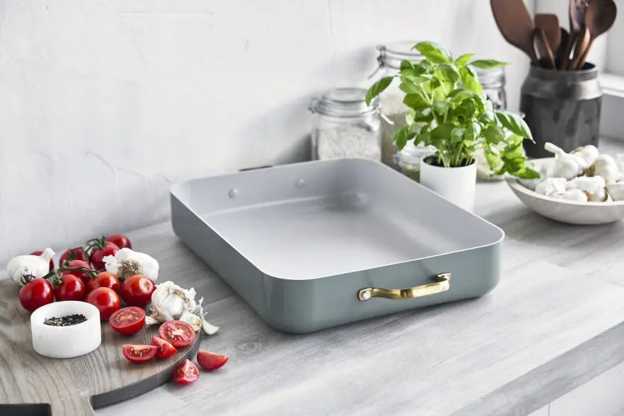 GreenPan Padova Smokey Blue PFAS Free Roasting Pan  Cookware