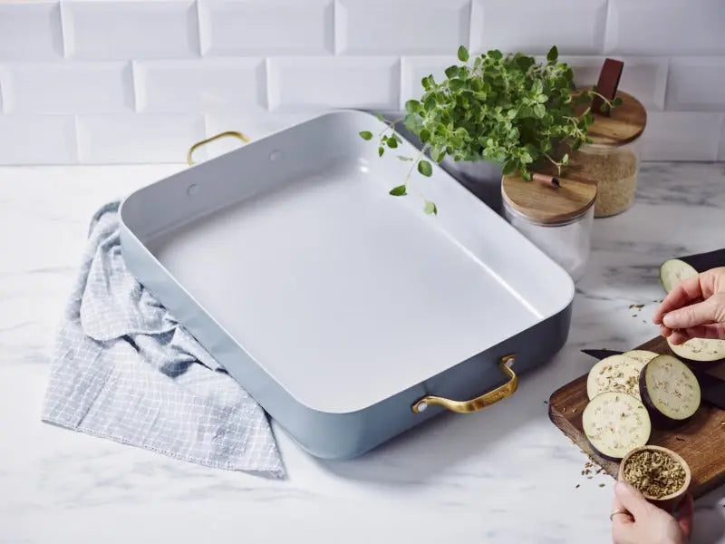 GreenPan Padova Smokey Blue PFAS Free Roasting Pan  Cookware