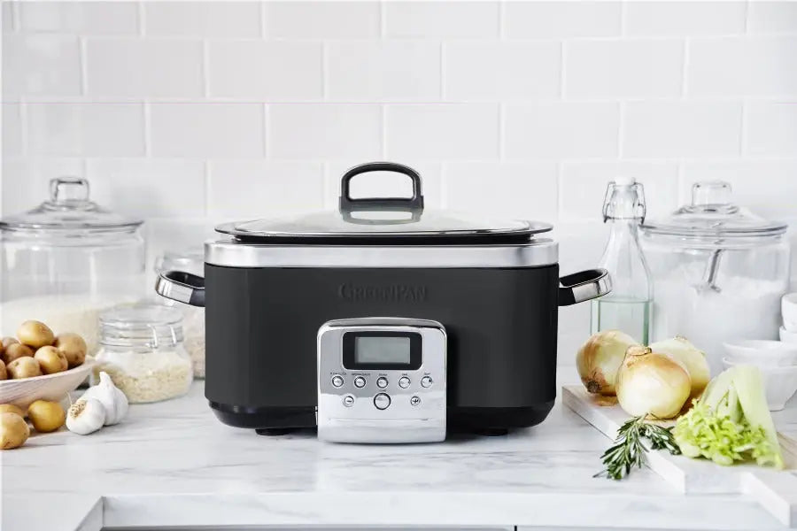 GreenPan Slow Cooker 6L PFAS Free- Black  Slow cookers