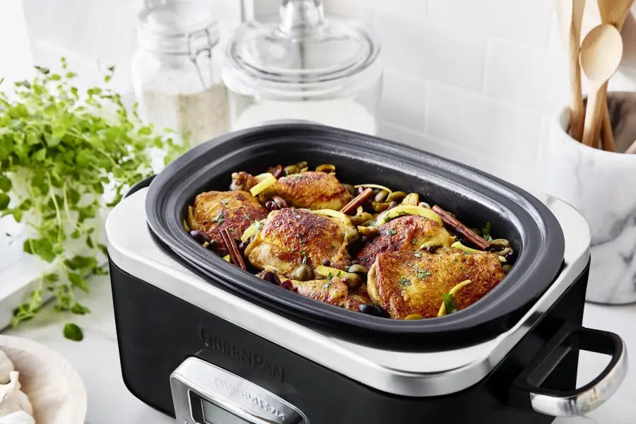 GreenPan Slow Cooker 6L PFAS Free- Black  Slow cookers
