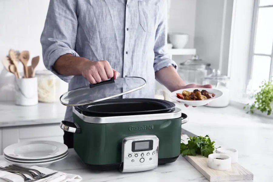 GreenPan Slow Cooker 6L PFAS Free - Pine Green  Slow cookers