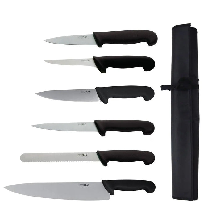 Hygiplas 7-Piece Knife Set with Storage Wallet  Professional Kitchen Knives