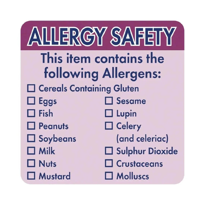 Hygiplas Allergen Food Labels Roll of 500  Food Labelling
