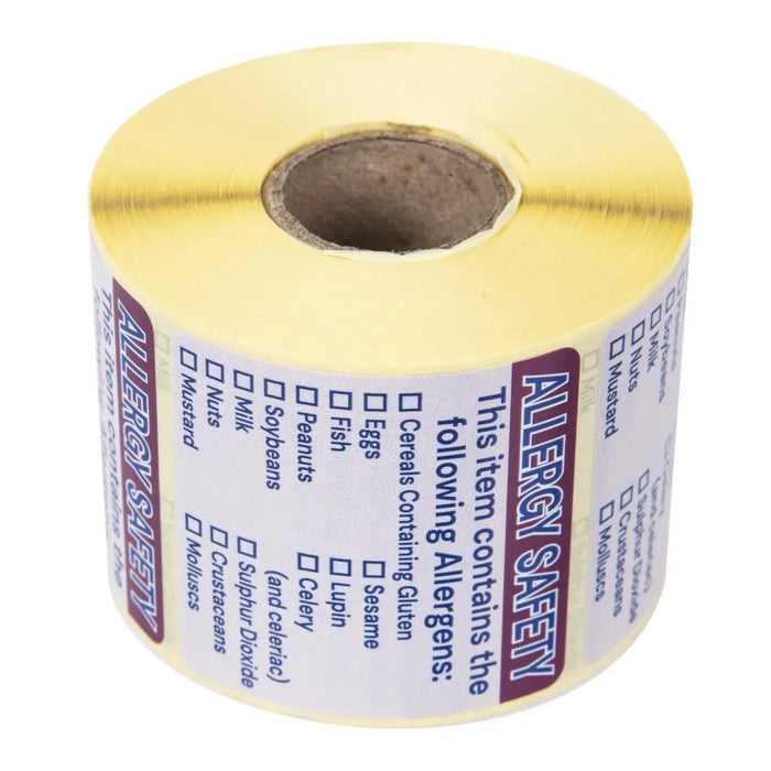 Hygiplas Allergen Food Labels Roll of 500  Food Labelling