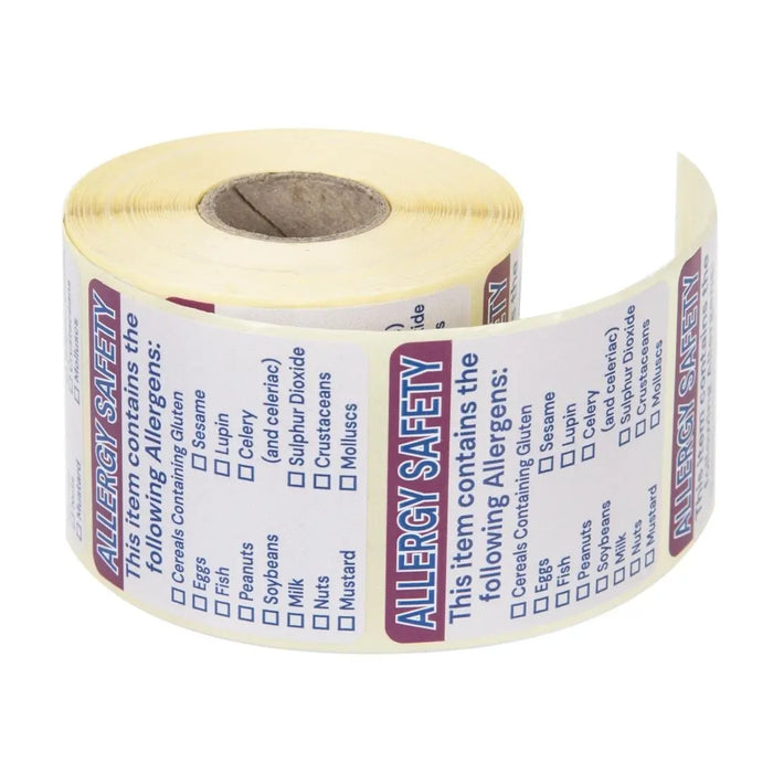 Hygiplas Allergen Food Labels Roll of 500  Food Labelling