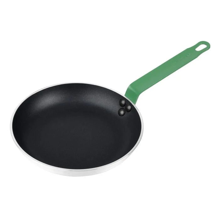 Hygiplas Aluminium Non-stick Teflon Platinum Plus Frying Pan with Green Handle 240mm - HT962 - Simply Hospitality NZ