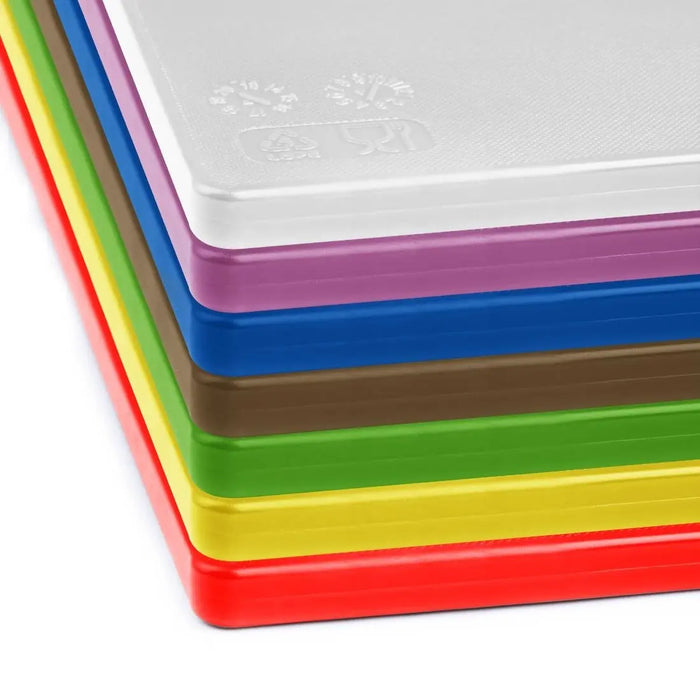 Hygiplas Antibacterial Low Density Chopping Board Set – 7 Piece (450 × 300 × 10 mm)  Chopping Boards and Racks