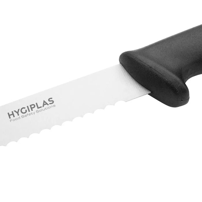 Hygiplas Bread Knife Black 200 mm  Professional Kitchen Knives