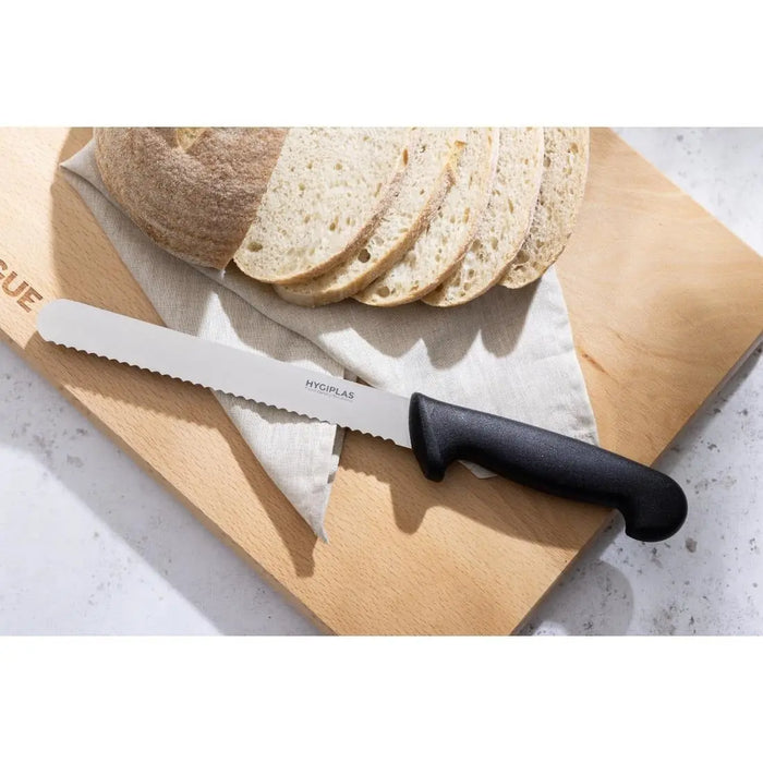 Hygiplas Bread Knife Black 200 mm  Professional Kitchen Knives