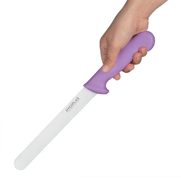Hygiplas Bread Knife Purple 200 mm  Professional Kitchen Knives