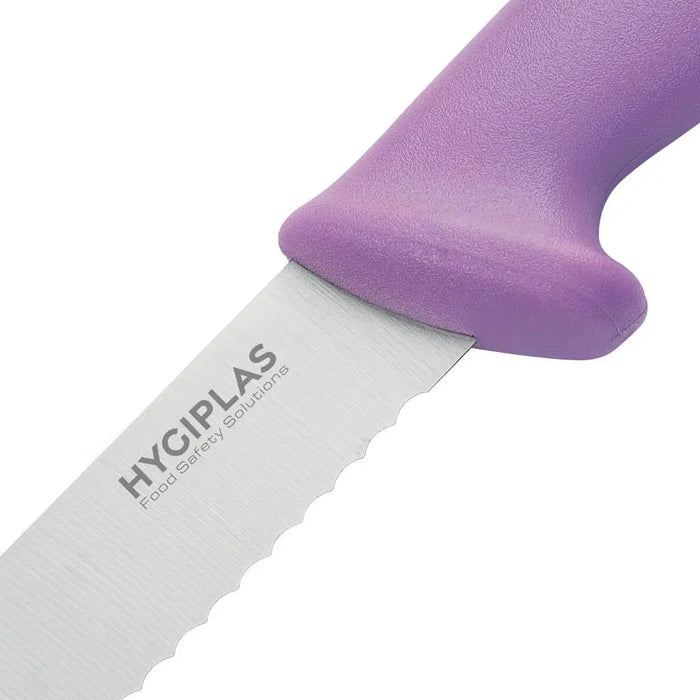 Hygiplas Bread Knife Purple 200 mm  Professional Kitchen Knives