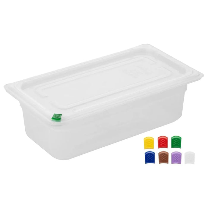 Hygiplas Click Container with Lid and 7 Colour Clips – 3600 mL (Pack of 4)  Food Storage Containers