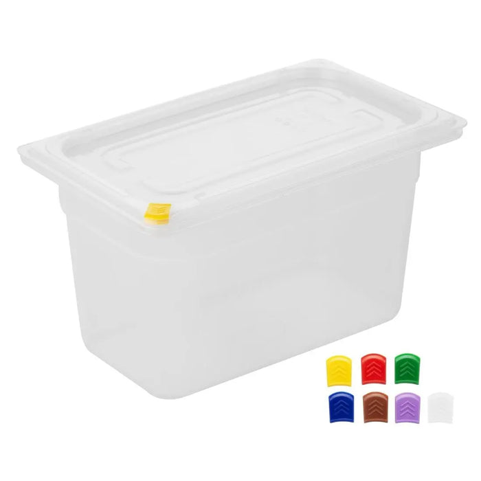 Hygiplas Click Container with Lid and 7 Colour Clips – 3700 mL (Pack of 4)  Food Storage Containers