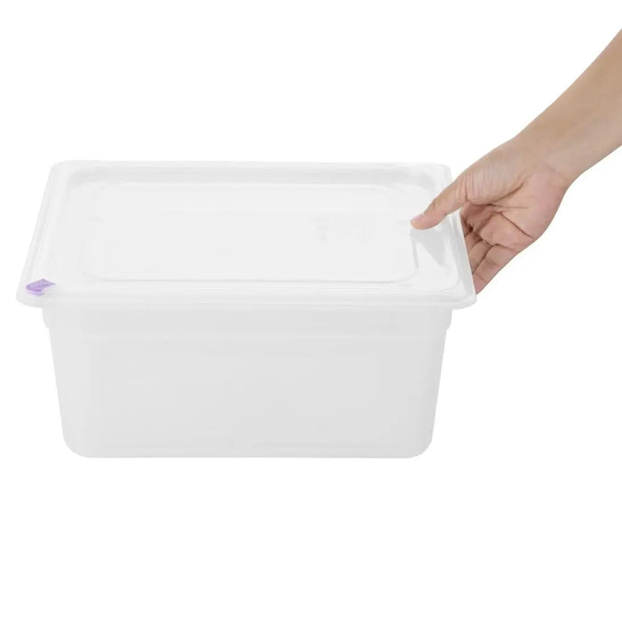 Hygiplas Click PP 1/2 GN Container with Lid & 7 Colour Clips – 150 mm 8.9 Ltr (4 Pack)  Food Storage Containers