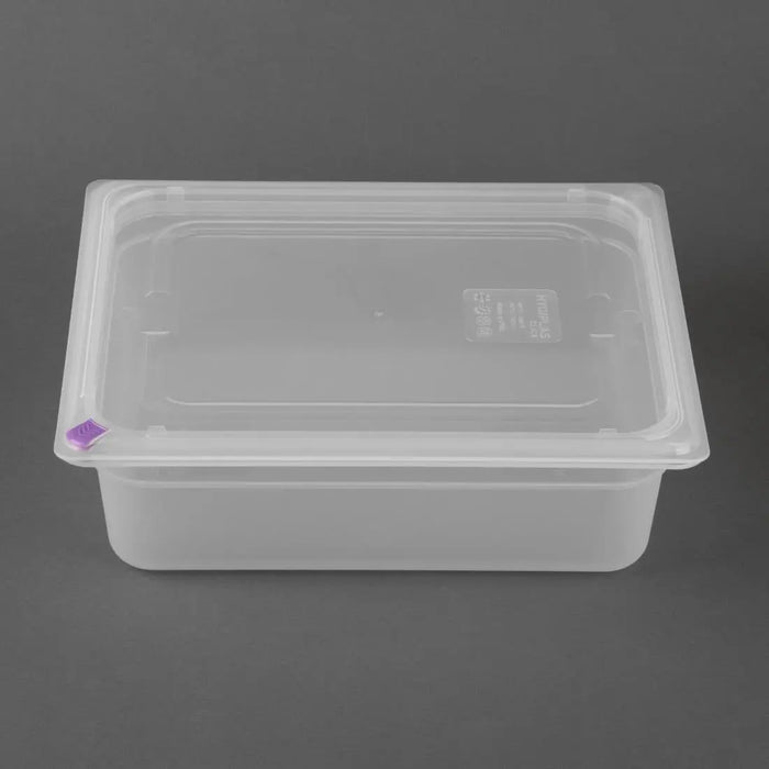 Hygiplas Click PP 1/2 GN Container with Lid & 7 Colour Clips – 5.9 Litre (4 Pack)  Food Storage Containers
