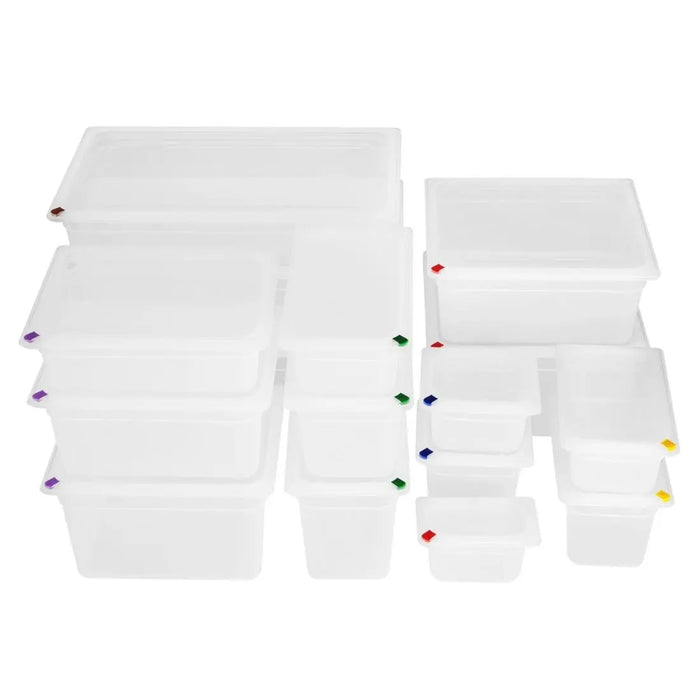 Hygiplas Click PP GN Container with Lid & 7 Colour Clips – 13 Litre (2 Pack)  Food Storage Containers