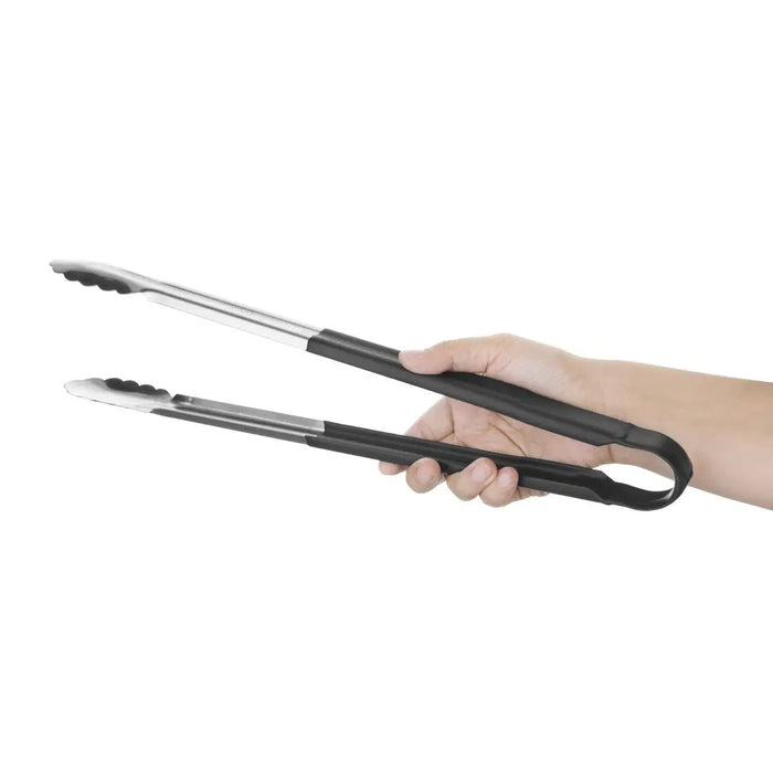 Hygiplas Colour Coded Black Serving Tongs 405 mm  Tongs