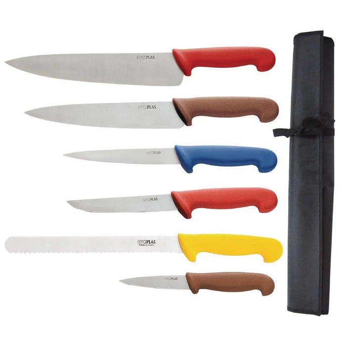 Hygiplas Colour Coded Chefs Knife Set  Professional Kitchen Knives