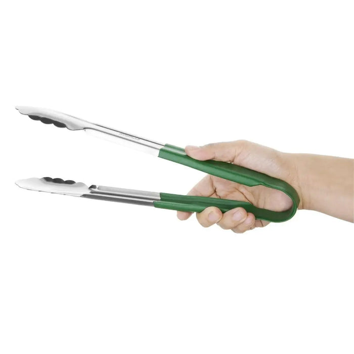 Hygiplas Colour Coded Green Serving Tongs 300mm  Tongs & Turners