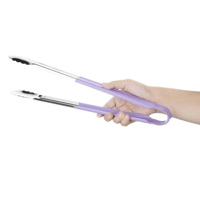Hygiplas Colour-Coded Serving Tongs  Purple 405 mm  Cooking and Serving Utensils