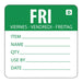 Hygiplas Dissolvable Day of the Week Labels Friday (250 Pack) - GH355 - Simply Hospitality NZ