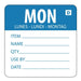 Hygiplas Dissolvable Day of the Week Labels Monday  Food Labelling
