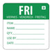 Hygiplas Dissolvable Day of the Week Labels – Friday  Food Labelling