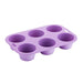 Hygiplas Flexible Silicone Six Hole Muffin Pan Purple  Bakeware