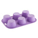Hygiplas Flexible Silicone Six Hole Muffin Pan Purple  Bakeware