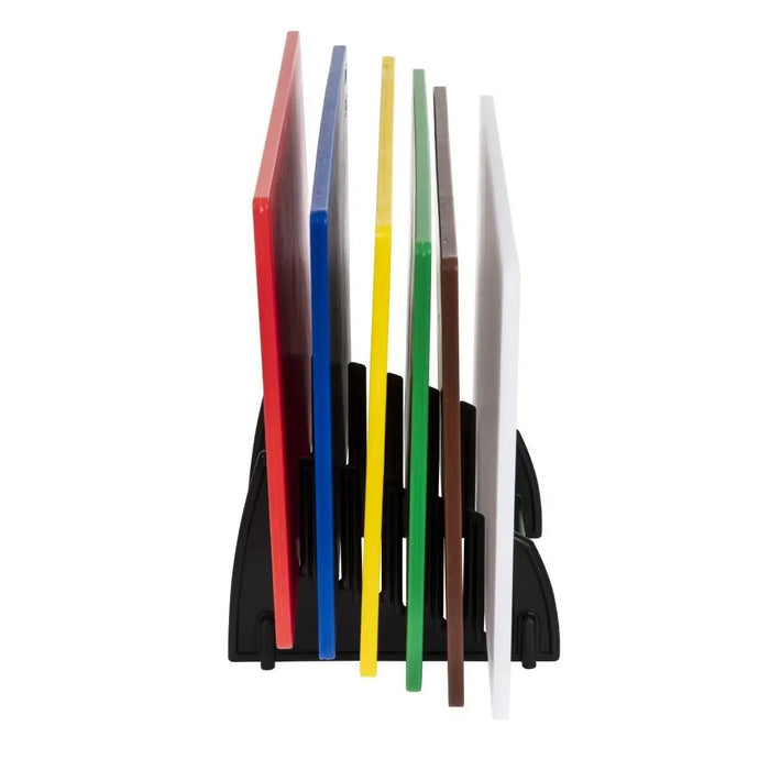 Hygiplas Low Density Set of 6 Chopping Boards with Rack – 450×300×10mm  Chopping Board Rack