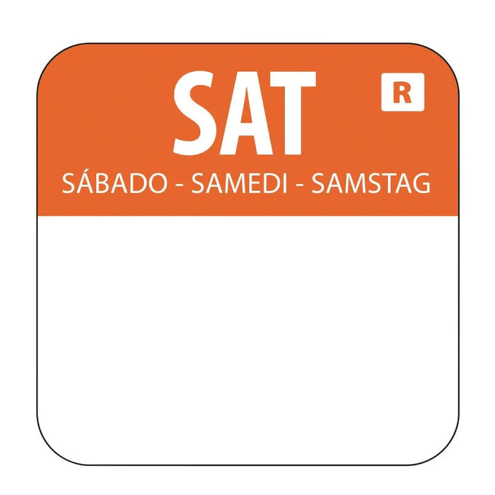 Hygiplas Removable Colour Coded Food Labels Saturday (1000 Pack) - L936 - Simply Hospitality NZ