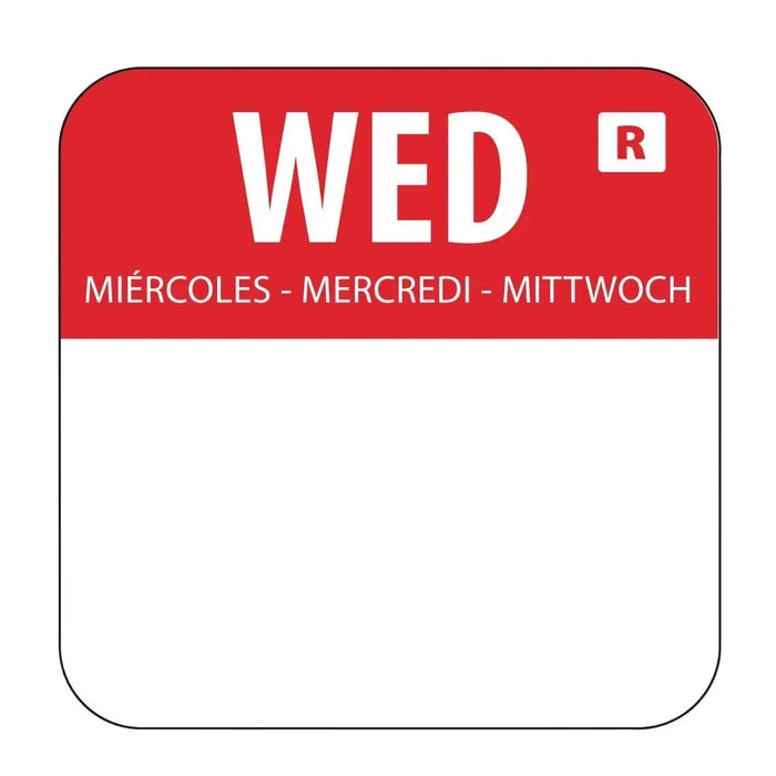 Hygiplas Removable Colour Coded Food Labels Wednesday  Food Labelling