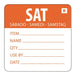 Hygiplas Removable Day of the Week Label Saturday - Orange  Food Labelling