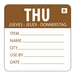 Hygiplas Removable Day of the Week Label – Thursday  Food Labelling