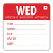 Hygiplas Removable Day of the Week Label – Wednesday  Food Labelling