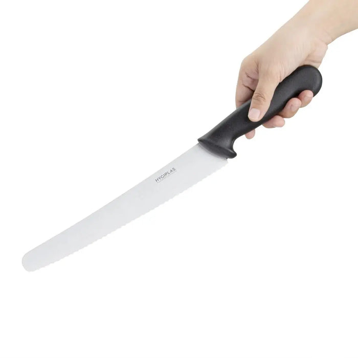 Hygiplas Serrated Pastry Knife Black 255 mm  Professional Kitchen Knives