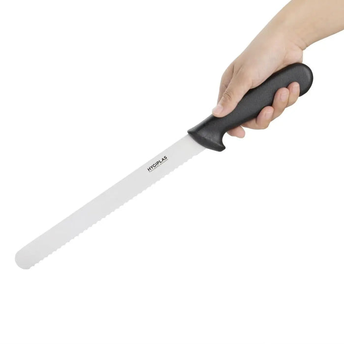 Hygiplas Serrated Slicer Black 250 mm  Professional Kitchen Knives