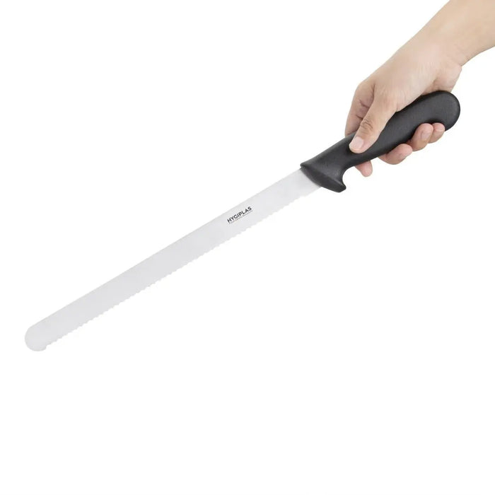 Hygiplas Serrated Slicer Black 305 mm  Professional Kitchen Knives