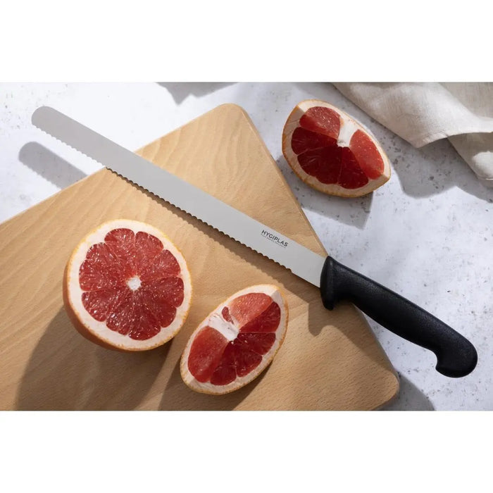 Hygiplas Serrated Slicer Black 305 mm  Professional Kitchen Knives