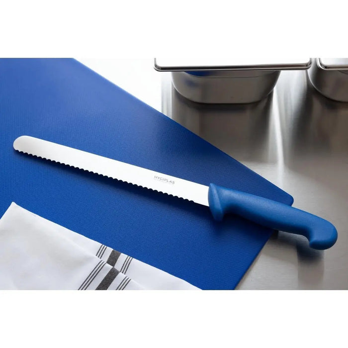 Hygiplas Serrated Slicer Knife – Blue 248 mm  Professional Kitchen Knives