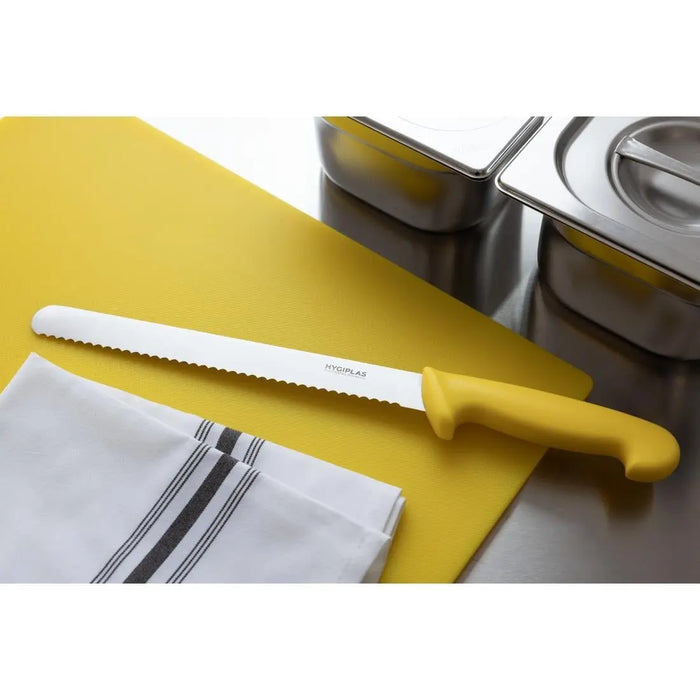 Hygiplas Serrated Slicer Knife – Yellow 248 mm  Professional Kitchen Knives
