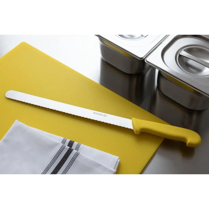 Hygiplas Serrated Slicer Knife – Yellow 300 mm  Professional Kitchen Knives