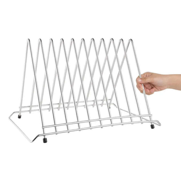Hygiplas Stainless Steel Heavy Duty Chopping Board Rack – 10 Slots  Chopping Boards and Racks