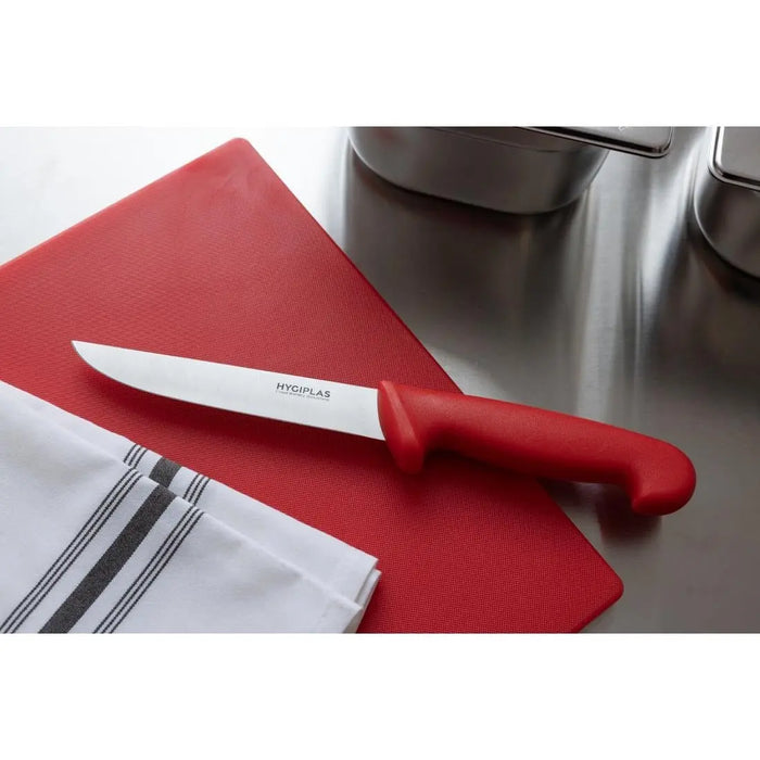 Hygiplas Stiff Blade Boning Knife – Red 150 mm  Professional Kitchen Knives