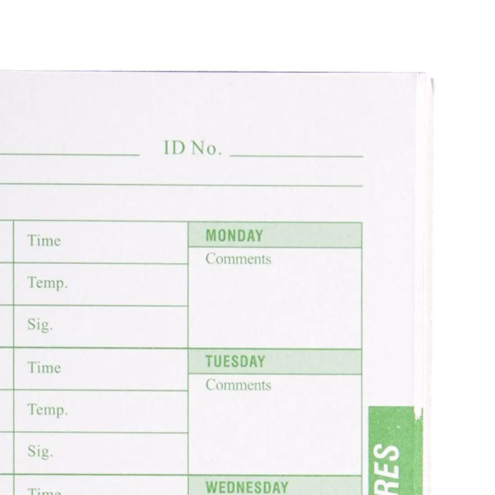 Hygiplas Temperature Log Book  Log Book