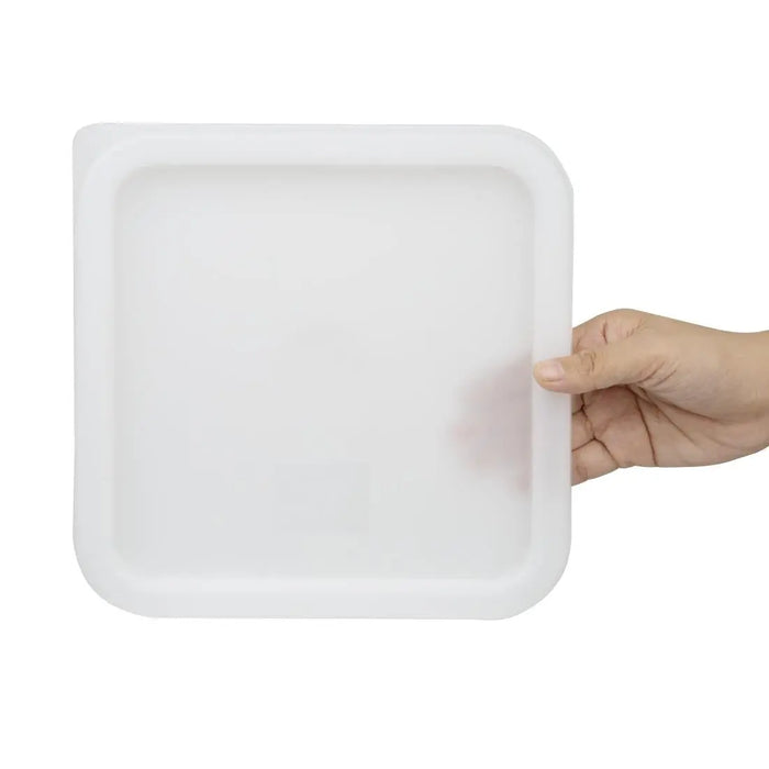 Hygiplas White Square Food Storage Container Lid Medium  Food Storage