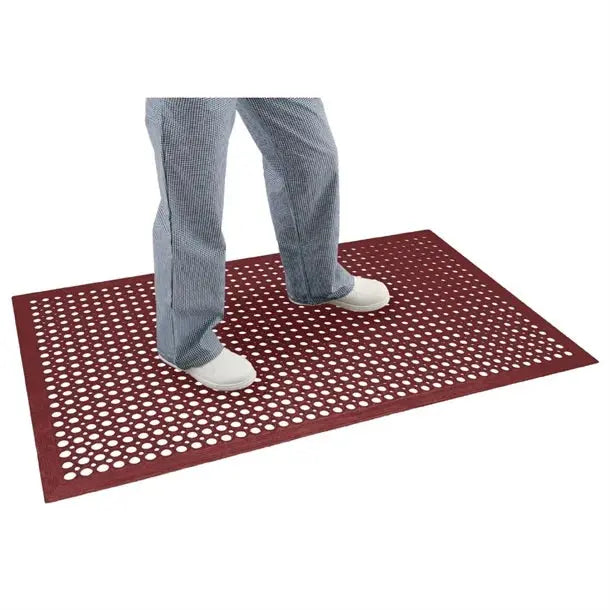 Jantex Rubber Grease-resistant Anti-Fatigue Mat Red - 1500 x 900mm