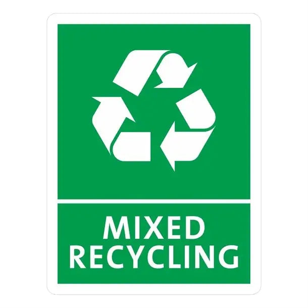 Jantex Slim Bin Mixed Recycling Label  Rubbish Bins