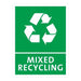Jantex Slim Bin Mixed Recycling Label  Rubbish Bins